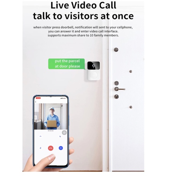 B942 Wireless Video Doorbell HD Clear Camera 2 Way Talk Night Vision EASY SETUP - Picture 4 of 8